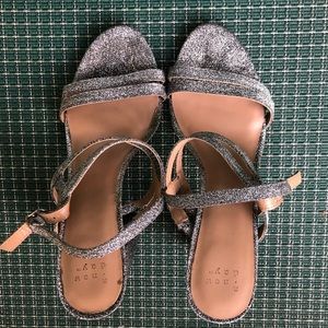 Sparkly silver heels